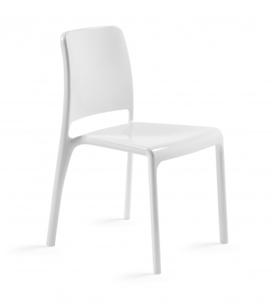 Chaise de designer POSTER - empilable- blanc