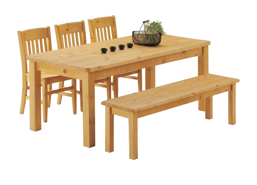 Landhaus Tischgruppe mit Holzbank